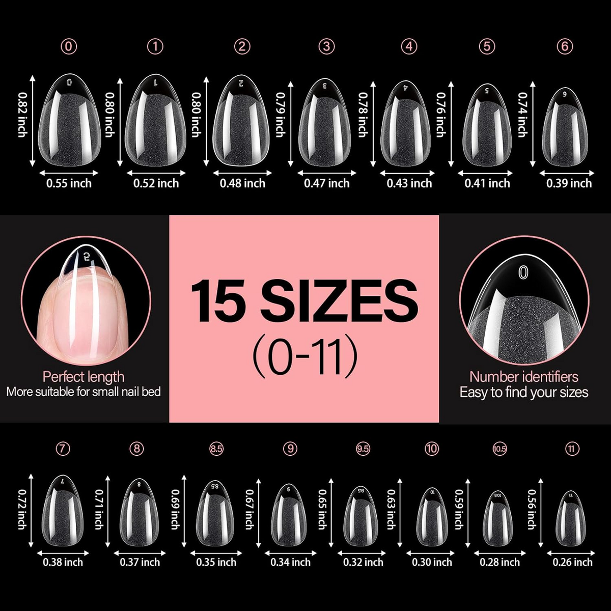 Full Cover Clear Nail Tips 