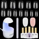 AILLSA Gel Nail Kit 240pcs Matte Nail Tips with 2 In 1 Nail Glue Polish Nail kit  