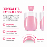 AILLSA Square Glossy French Tip Toe Nail Press on