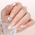 Medium Square French Tip Press on Nails 