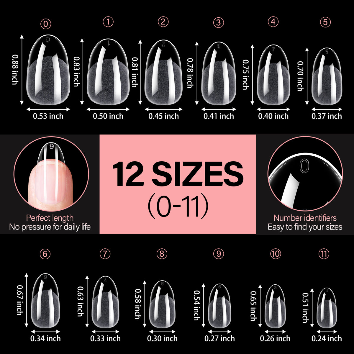 Full Cover Clear Nail Tips 