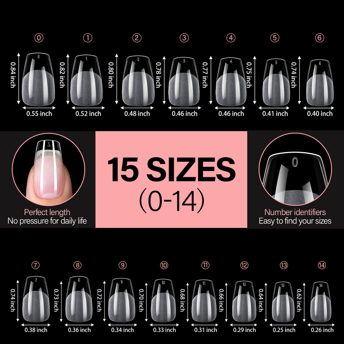 Full Cover Clear Nail Tips 