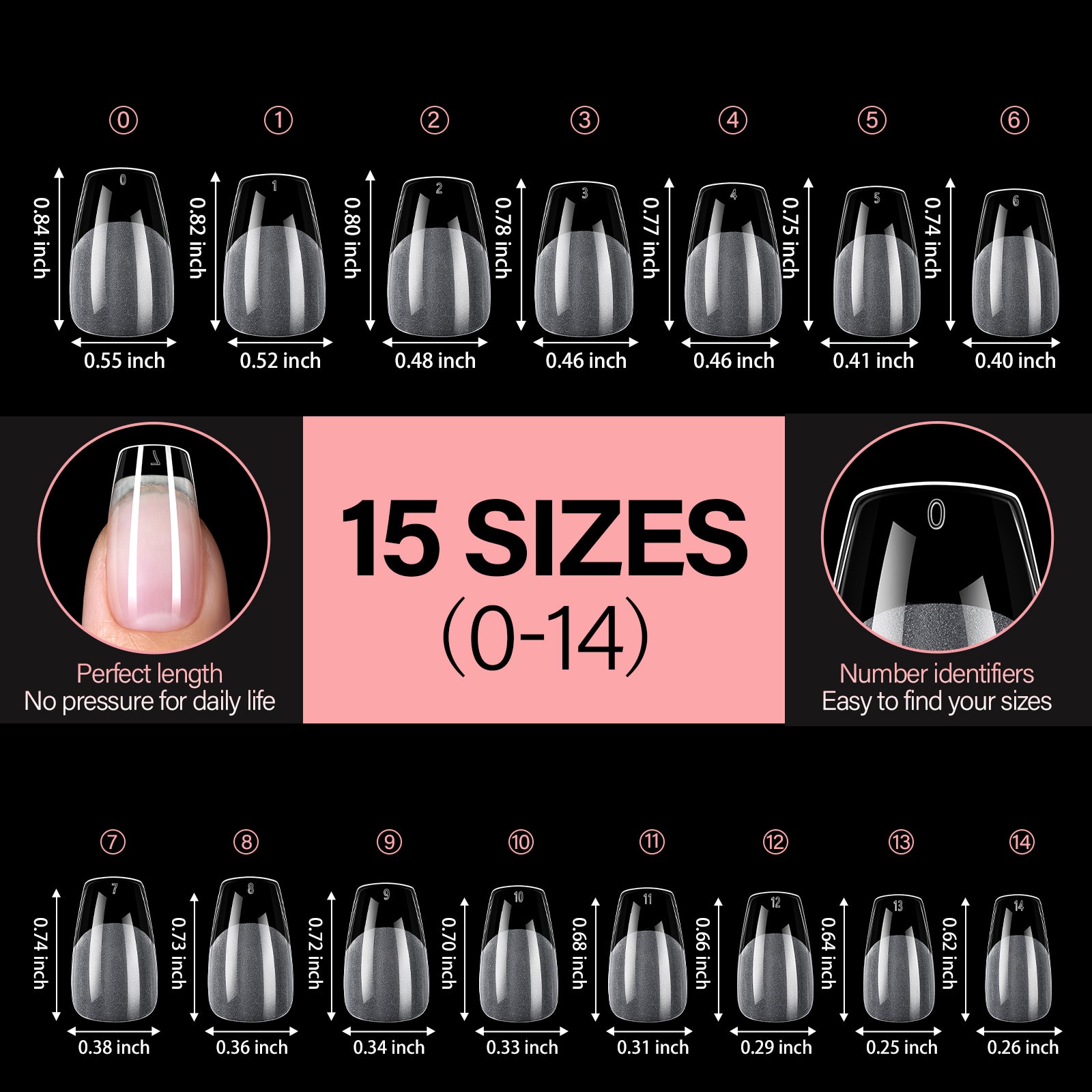 Full Cover Clear Nail Tips 