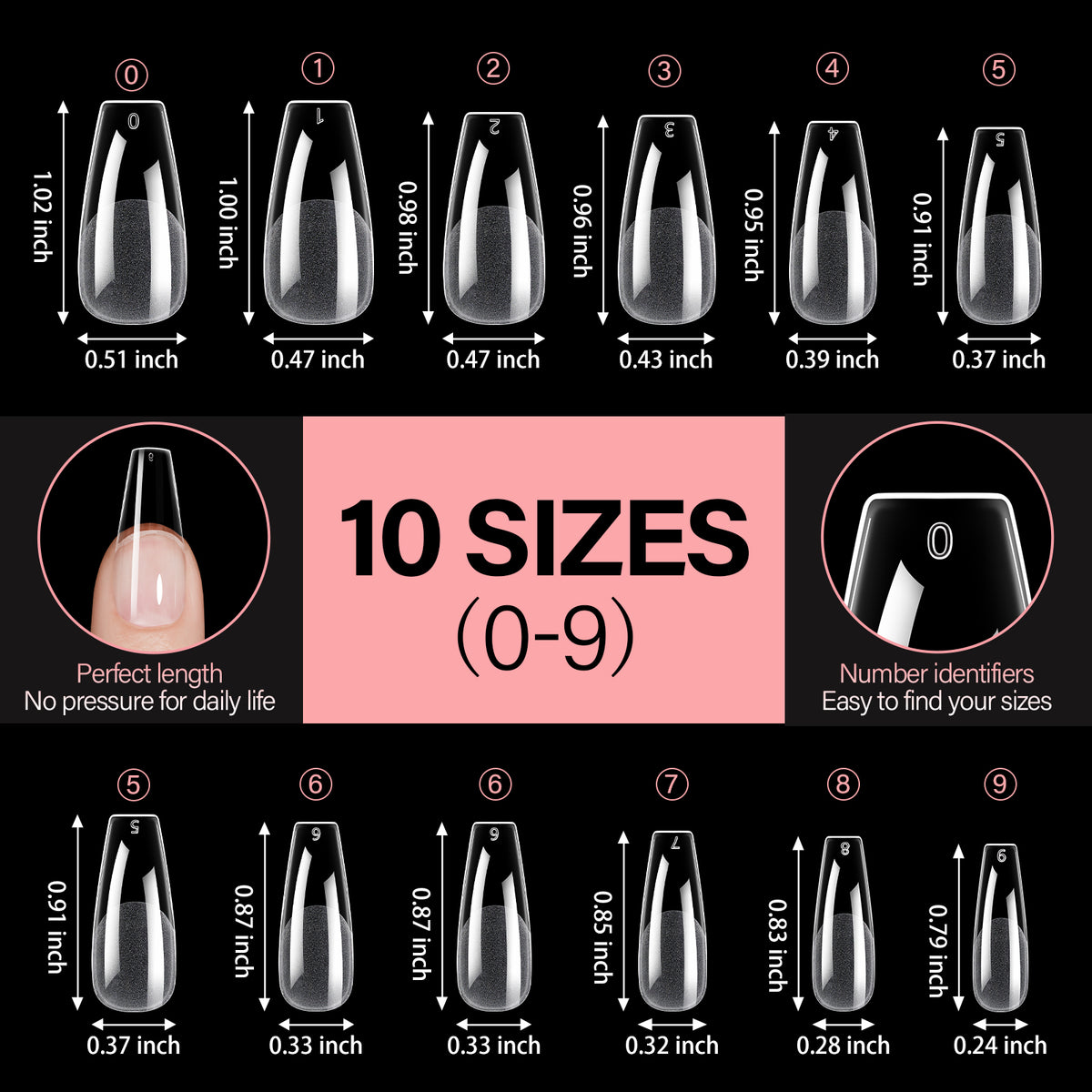 Full Cover Clear Nail Tips 