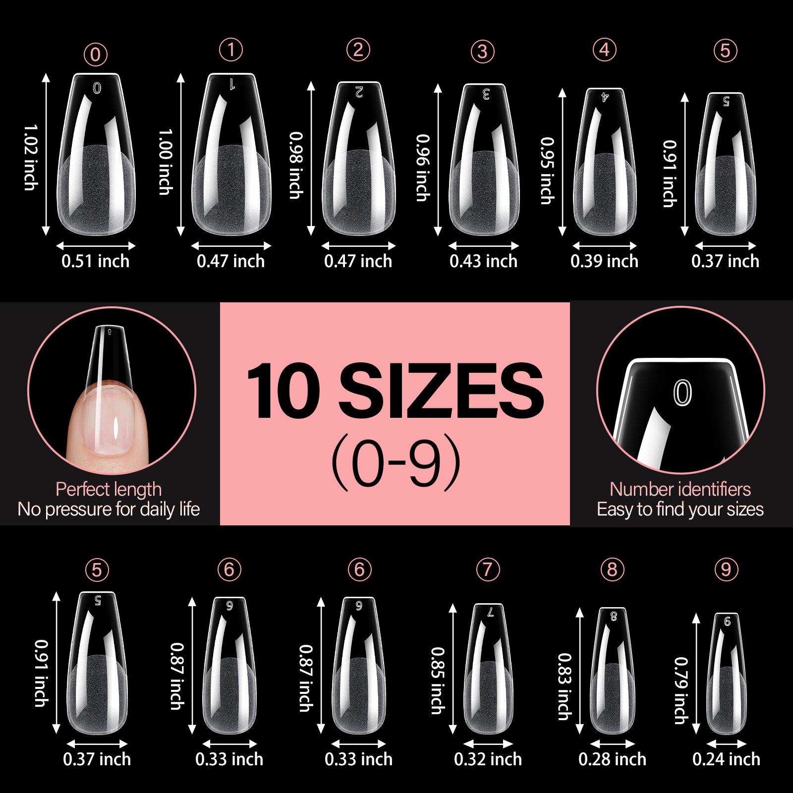Full Cover Clear Nail Tips 