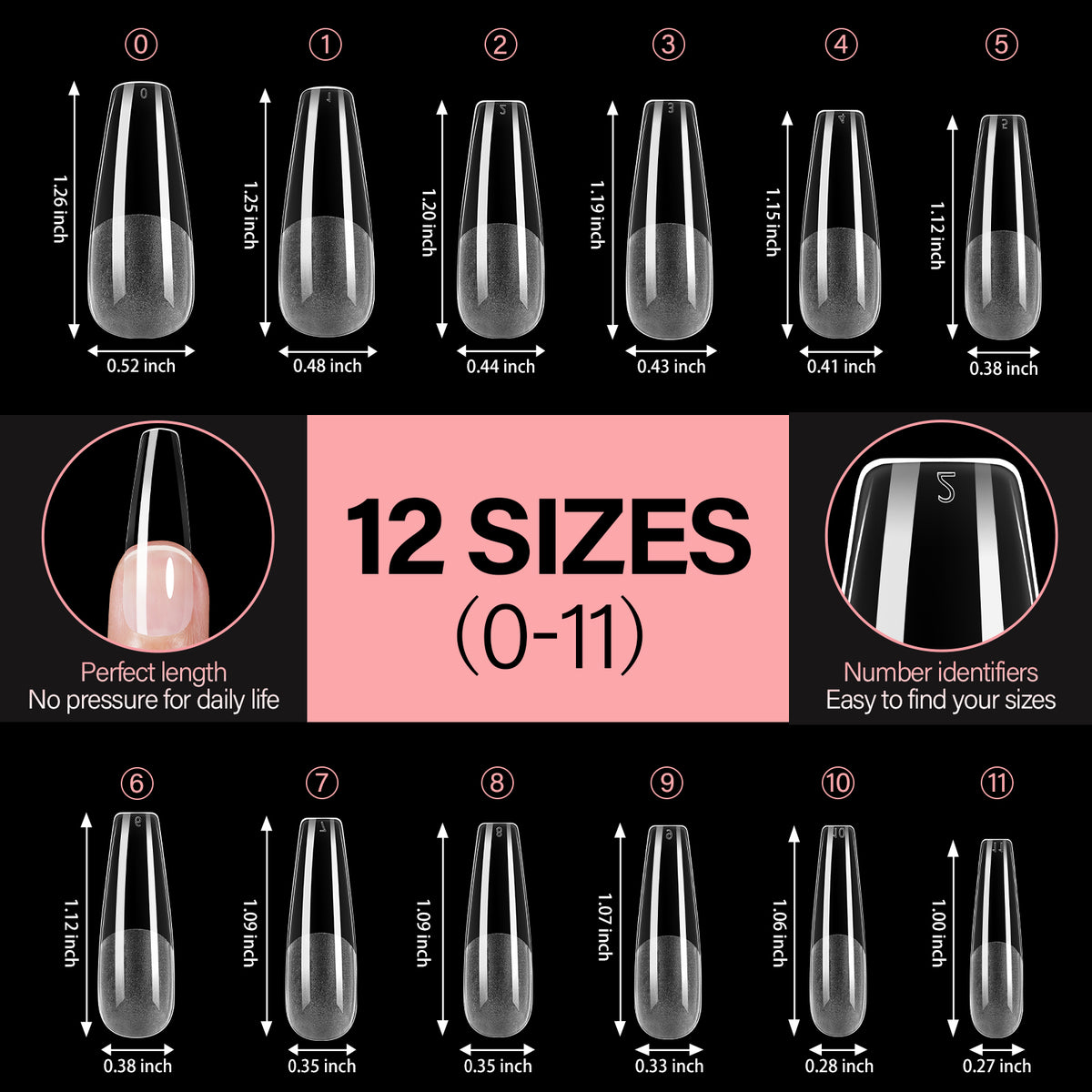 Full Cover Clear Nail Tips 