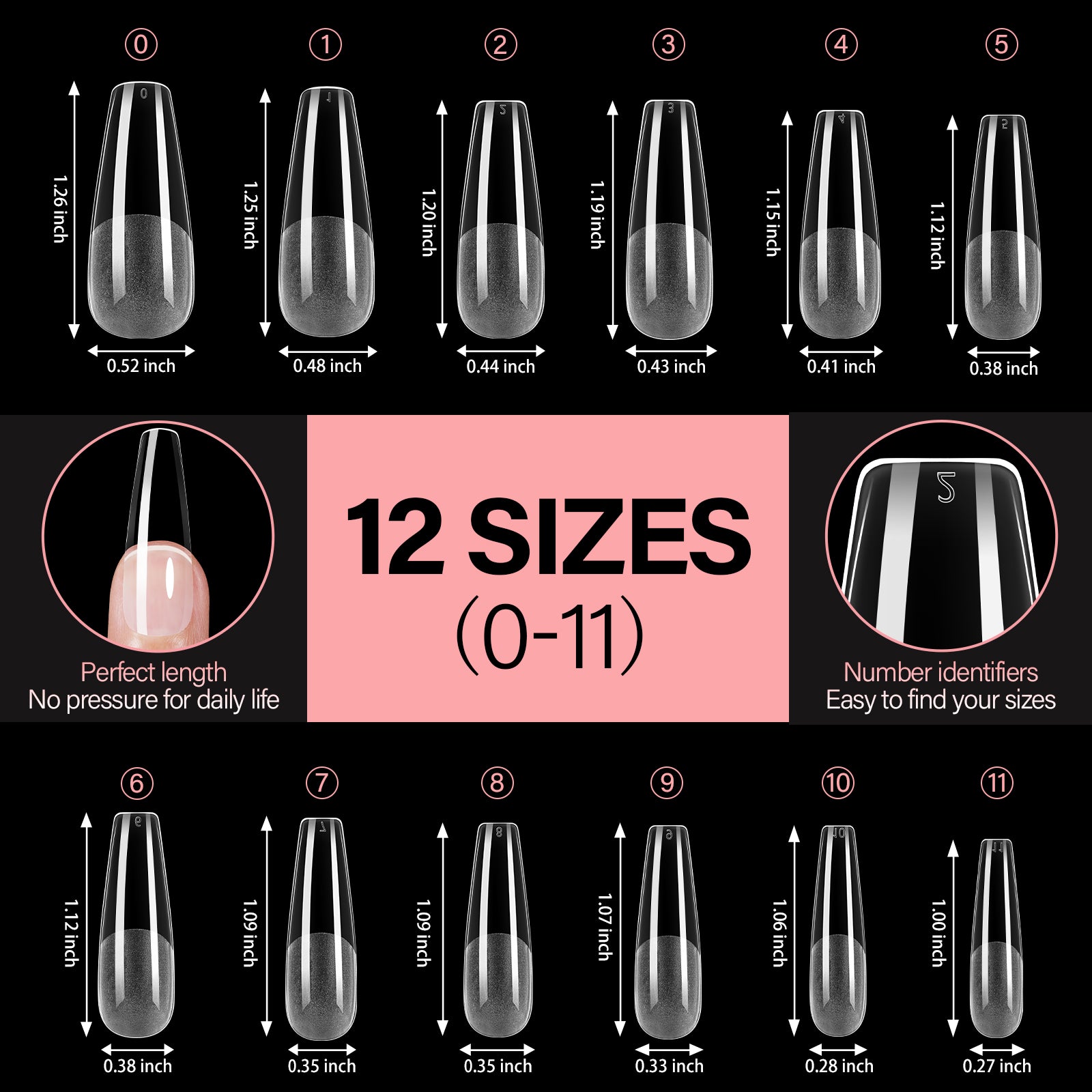 Full Cover Clear Nail Tips 