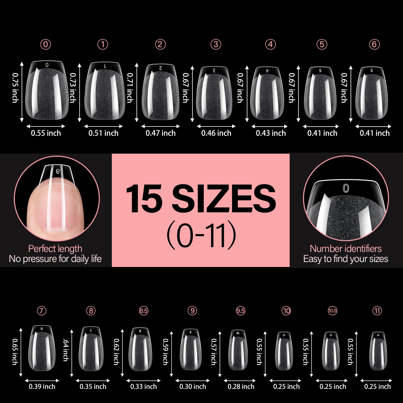 Full Cover Clear Nail Tips 