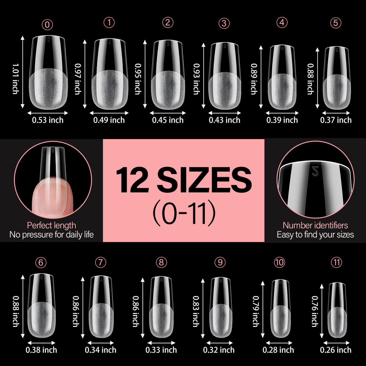 Full Cover Clear Nail Tips 