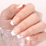 Extra Short Coffin French Tip Press on Nails 