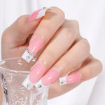 Medium Square French Tip Press on Nails 