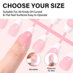 Extra Short Coffin French Tip Press on Nails 