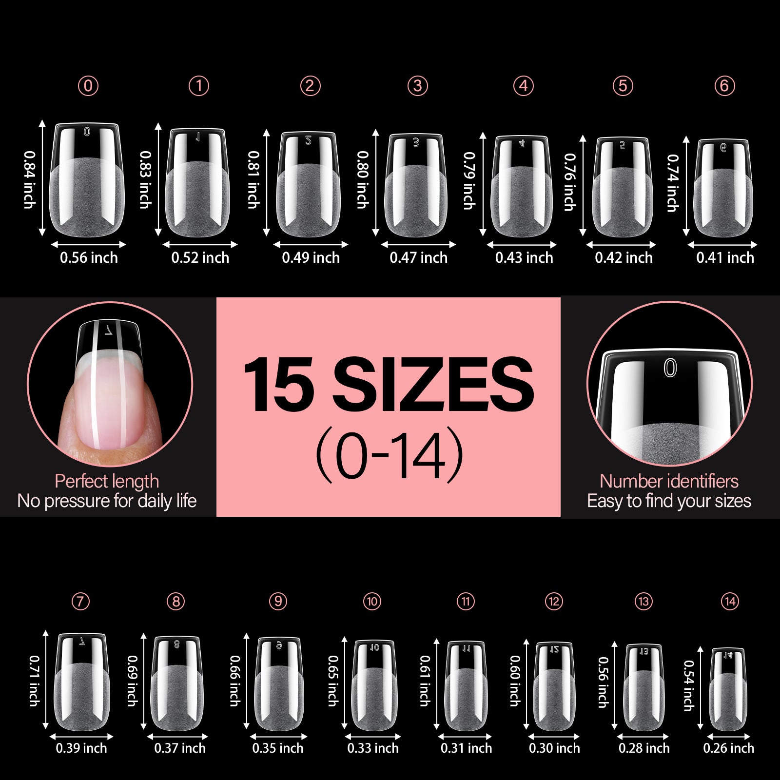 Full Cover Clear Nail Tips 