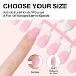 Short Oval French Tip Press on Nails 