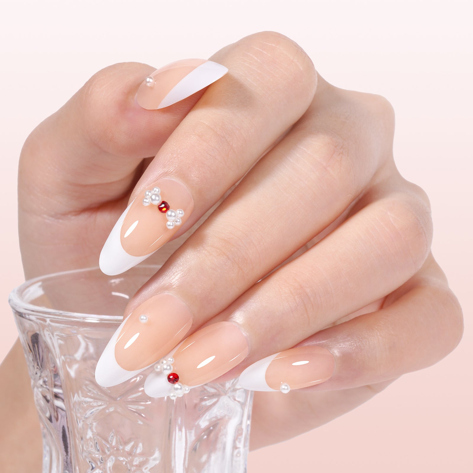 Almond French Tip Press on Nails 