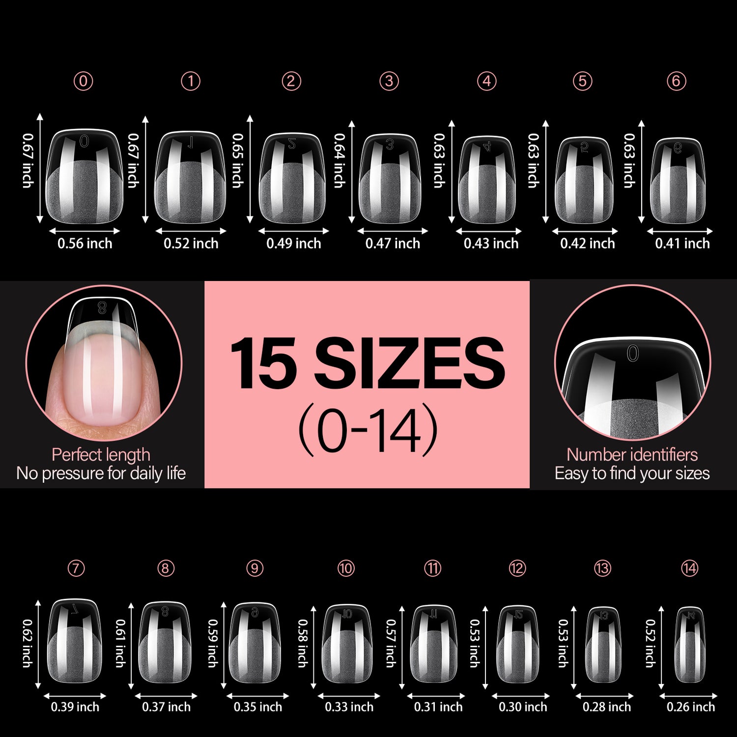 Full Cover Clear Nail Tips 