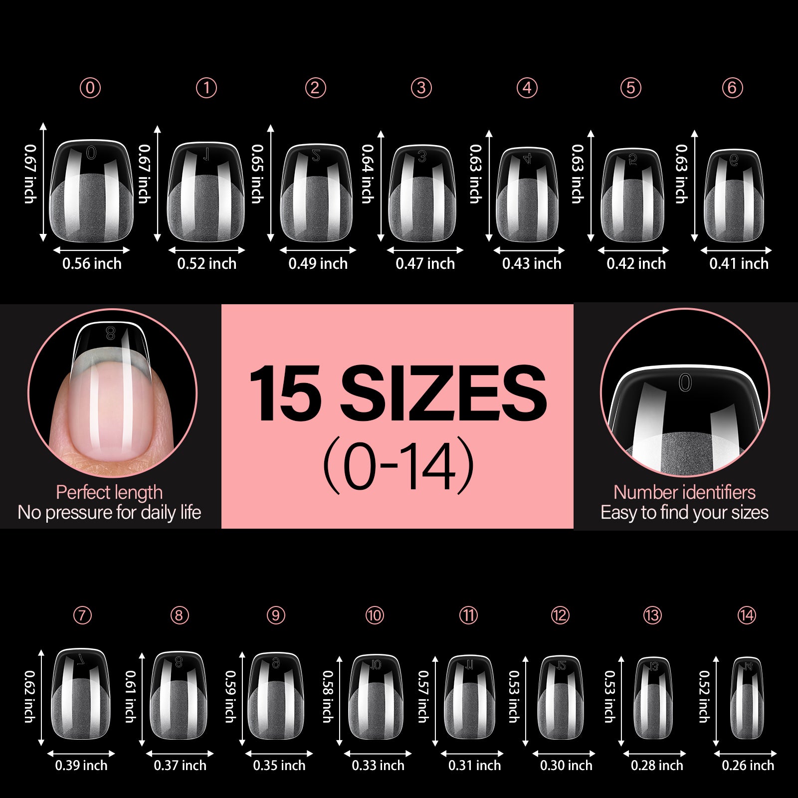 Full Cover Clear Nail Tips 