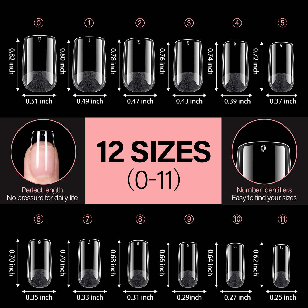 Full Cover Clear Nail Tips 