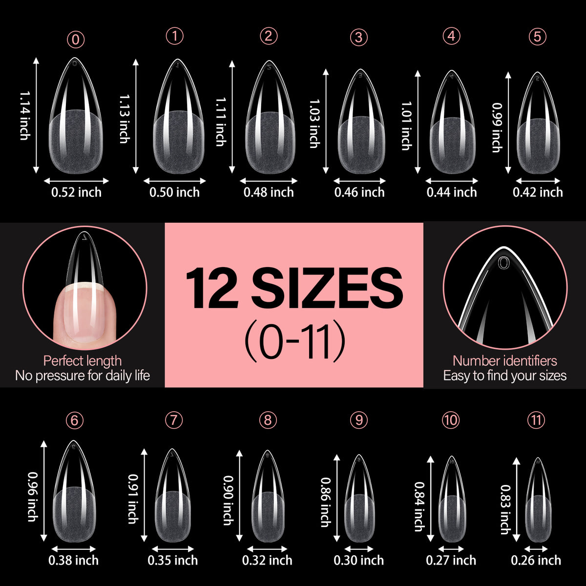 Full Cover Clear Nail Tips 