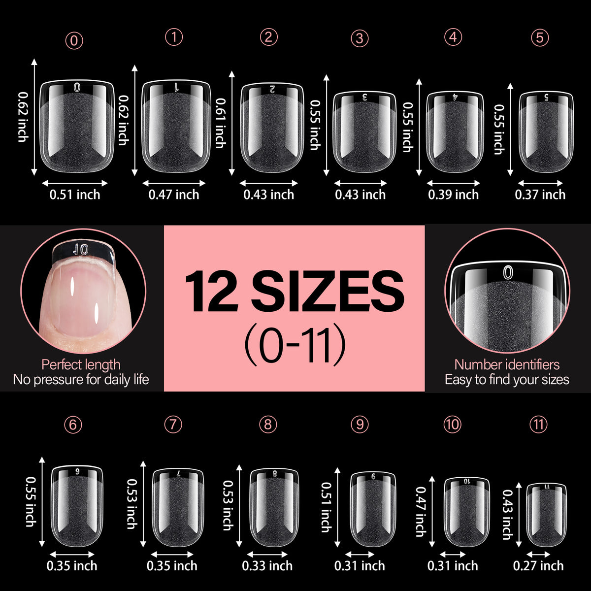 Full Cover Clear Nail Tips 