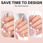 Extra Short Coffin French Tip Press on Nails 