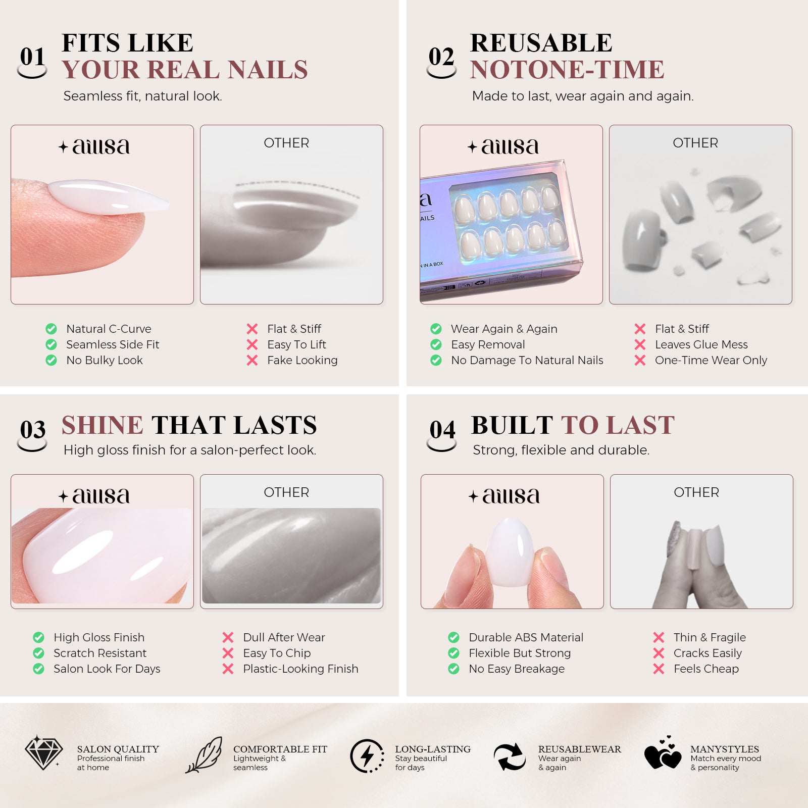AILLSA Vacation-Ready Press-On Nails 