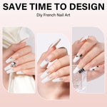 Long Coffin French Tip Press on Nails 