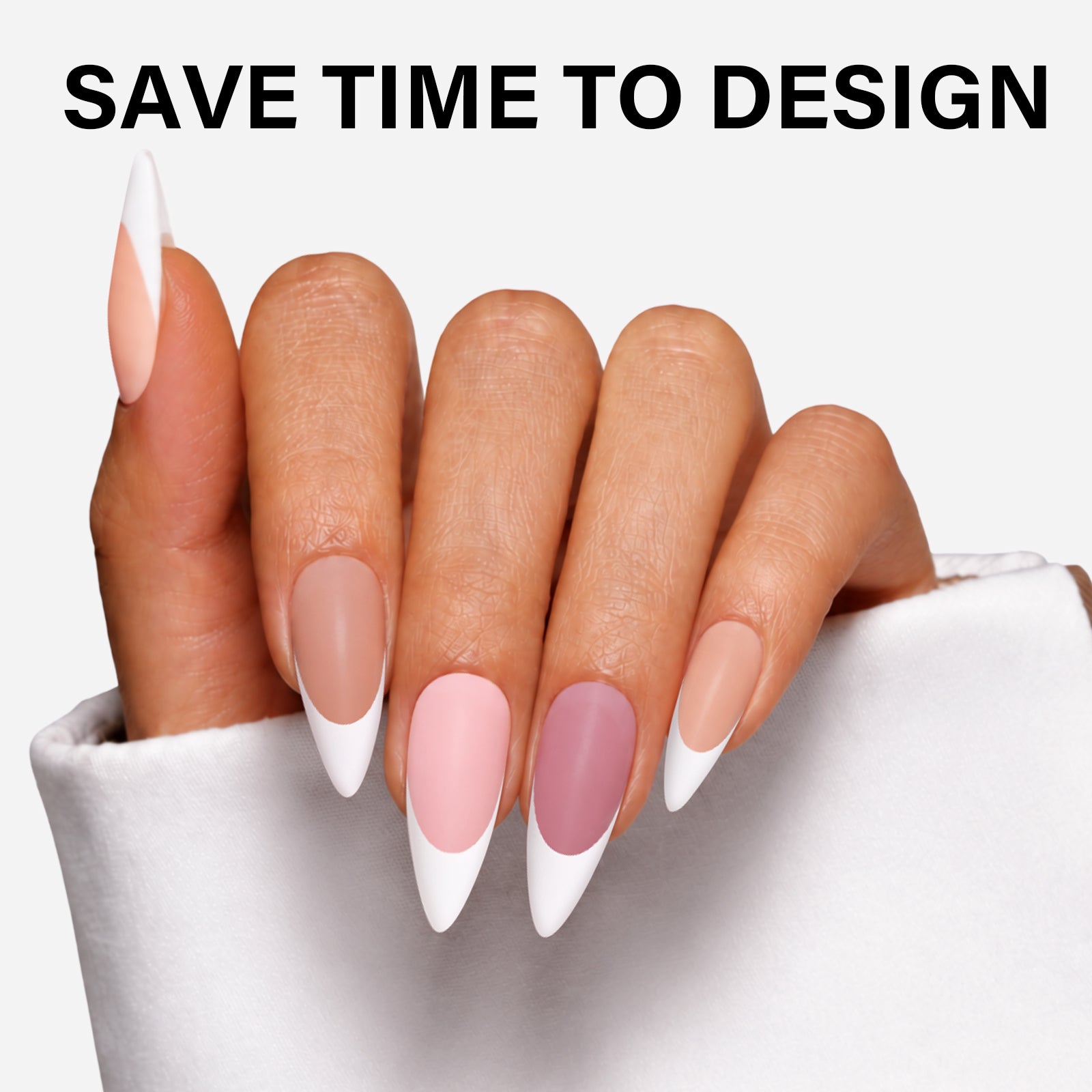 French Gel Nail Tips 5 Colors 