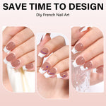 Extra Short Coffin French Tip Press on Nails 