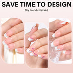 Extra Short Coffin French Tip Press on Nails 
