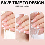 Short Oval French Tip Press on Nails 