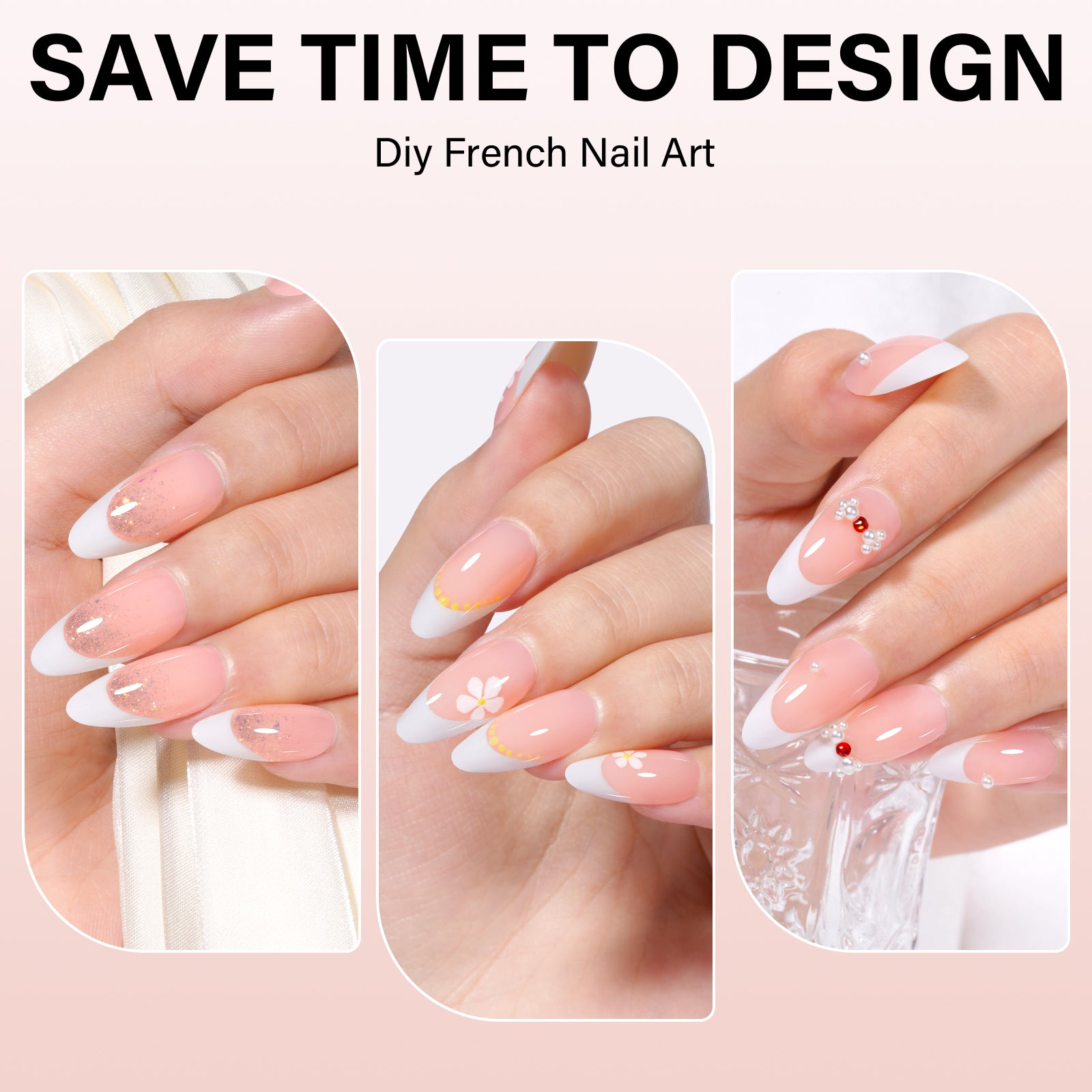 Almond French Tip Press on Nails 