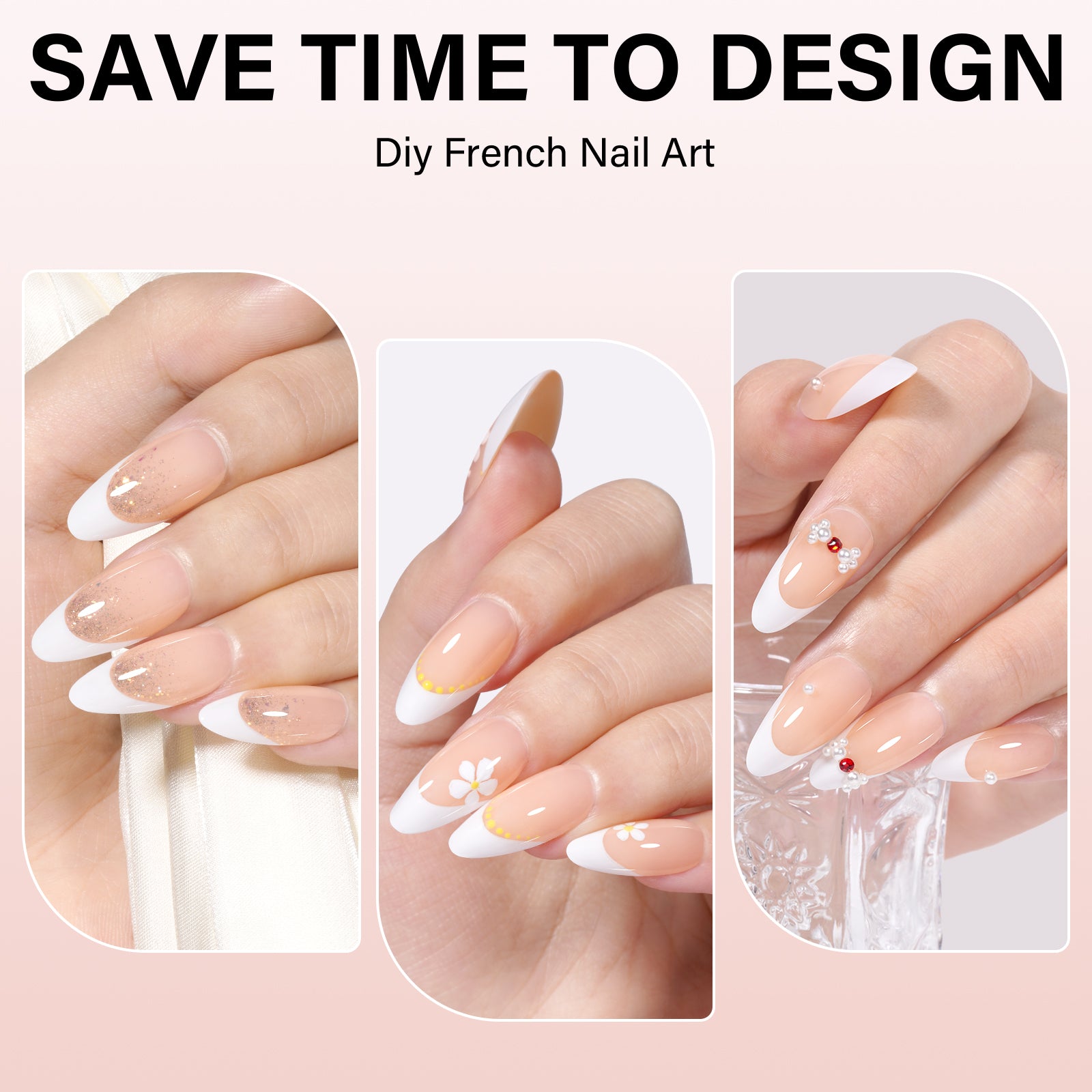 Almond French Tip Press on Nails 