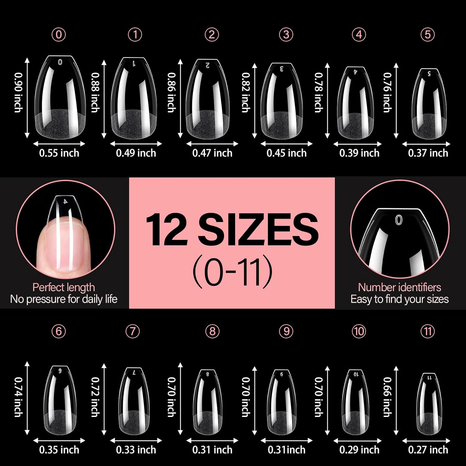 Full Cover Clear Nail Tips 