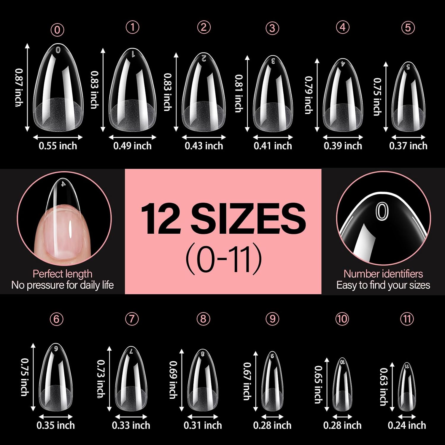 Full Cover Clear Nail Tips 