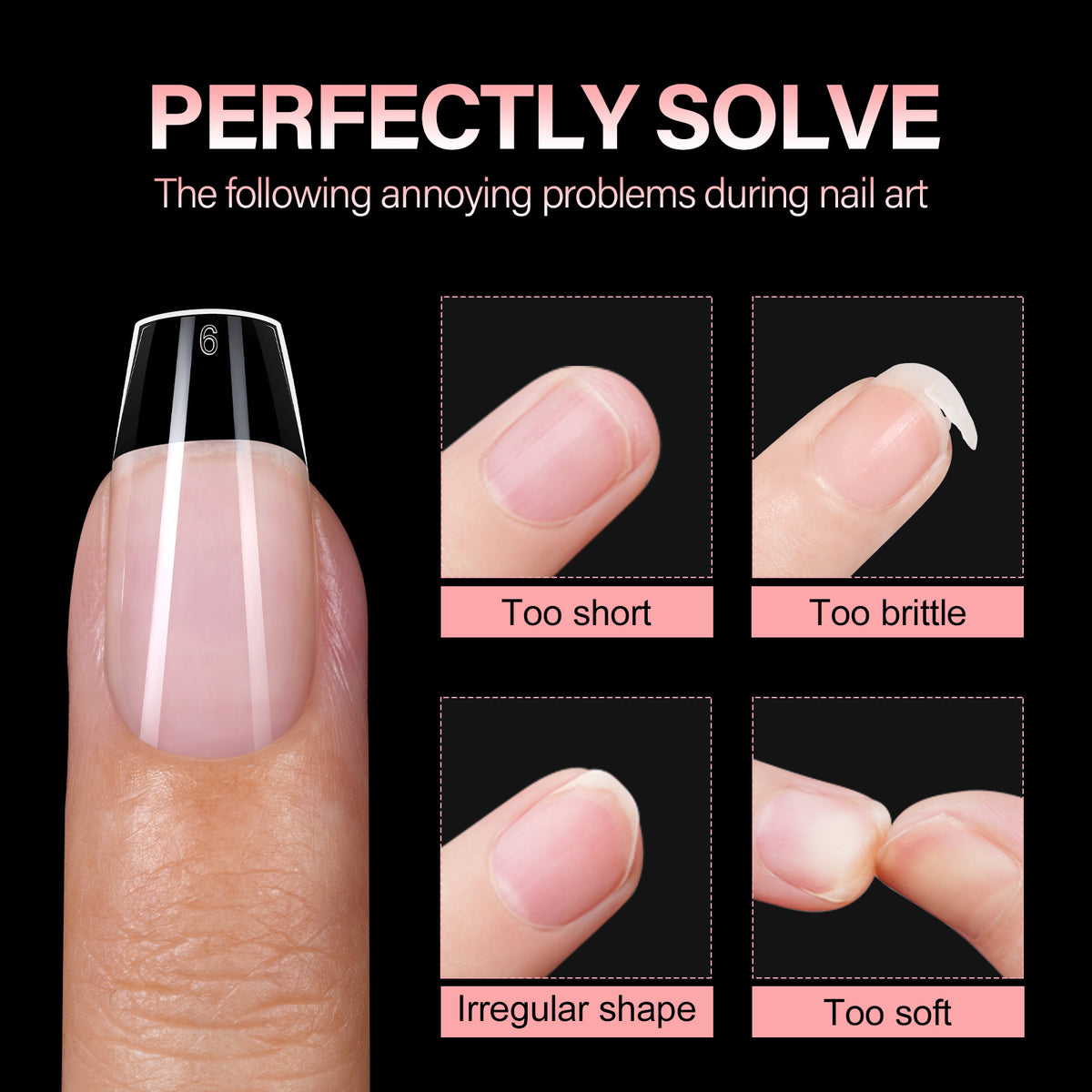 Half Matte False Nail Tips 