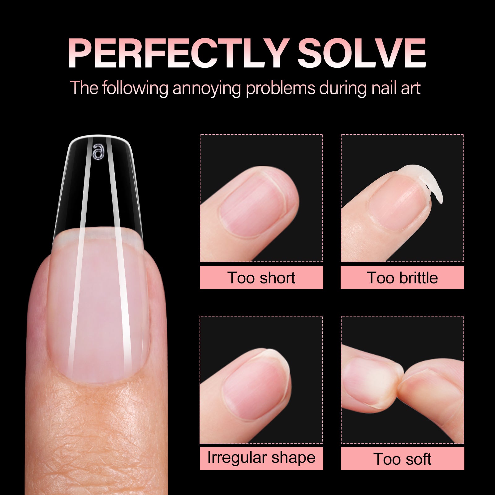 Half Matte False Nail Tips 