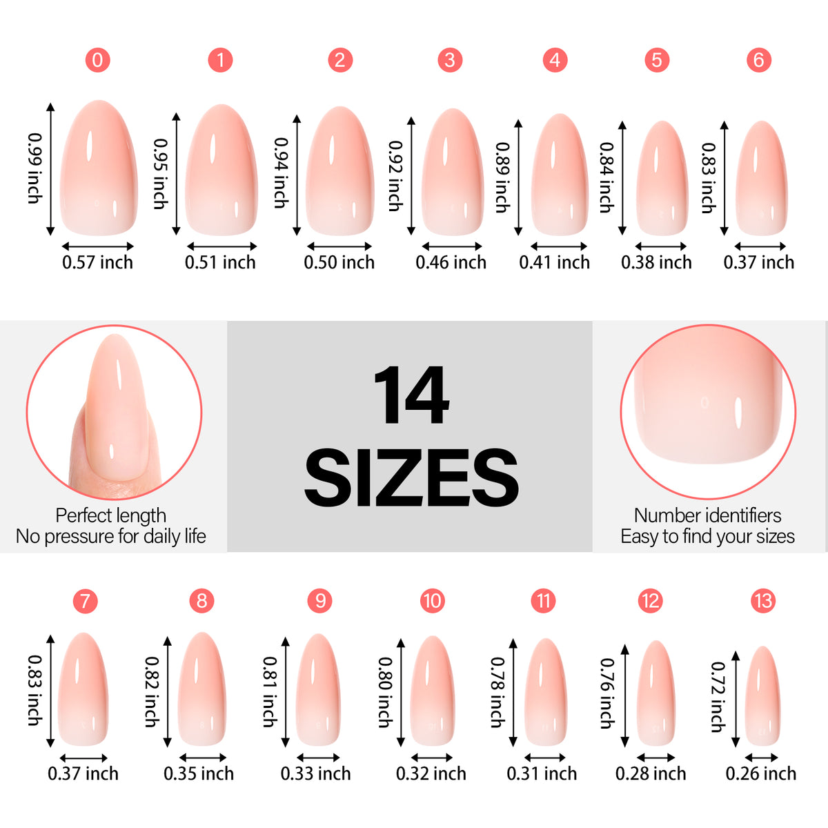 12 Mixed Colors Press-On Nails 