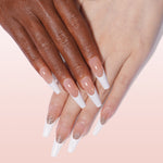 Long Coffin French Tip Press on Nails 