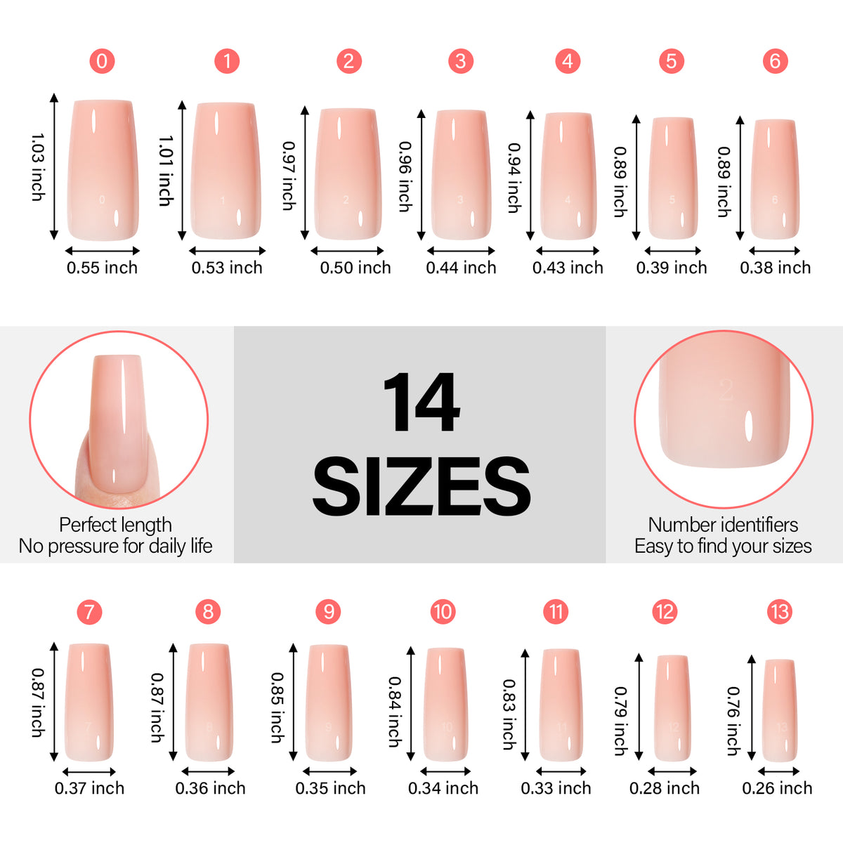 RealFit Nude Tone Mixed Color Press-On Nails 