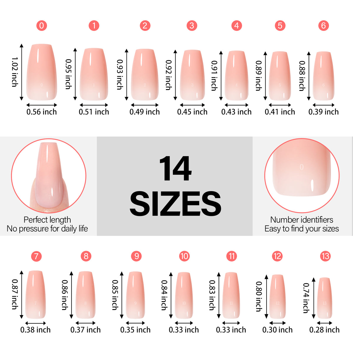 12 Mixed Colors Press-On Nails 