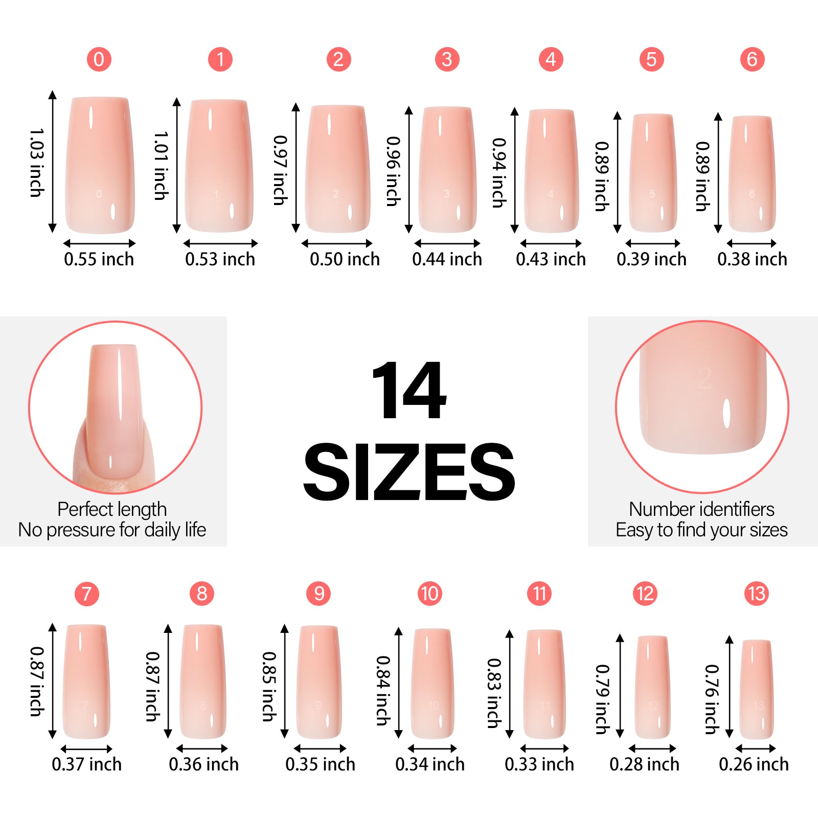 12 Mixed Colors Press-On Nails 