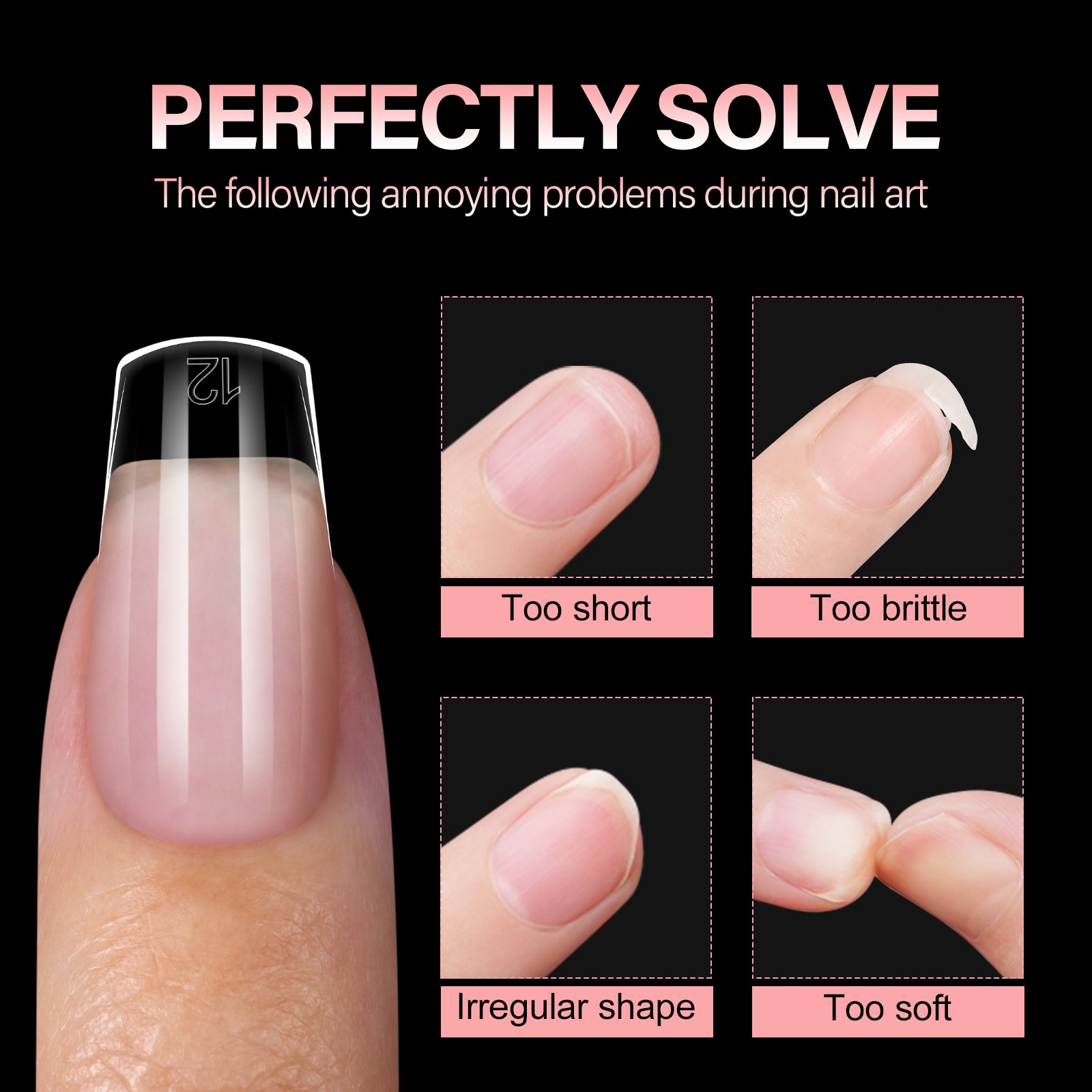 15 Sizes 120pcs Acrylic Nails Tip 