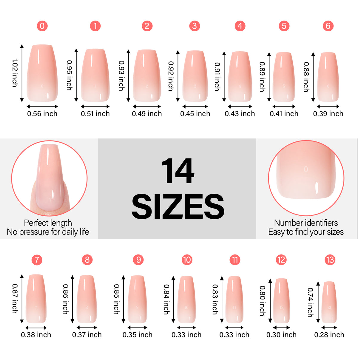 RealFit Nude Tone Mixed Color Press-On Nails 