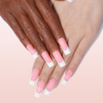 Medium Square French Tip Press on Nails 