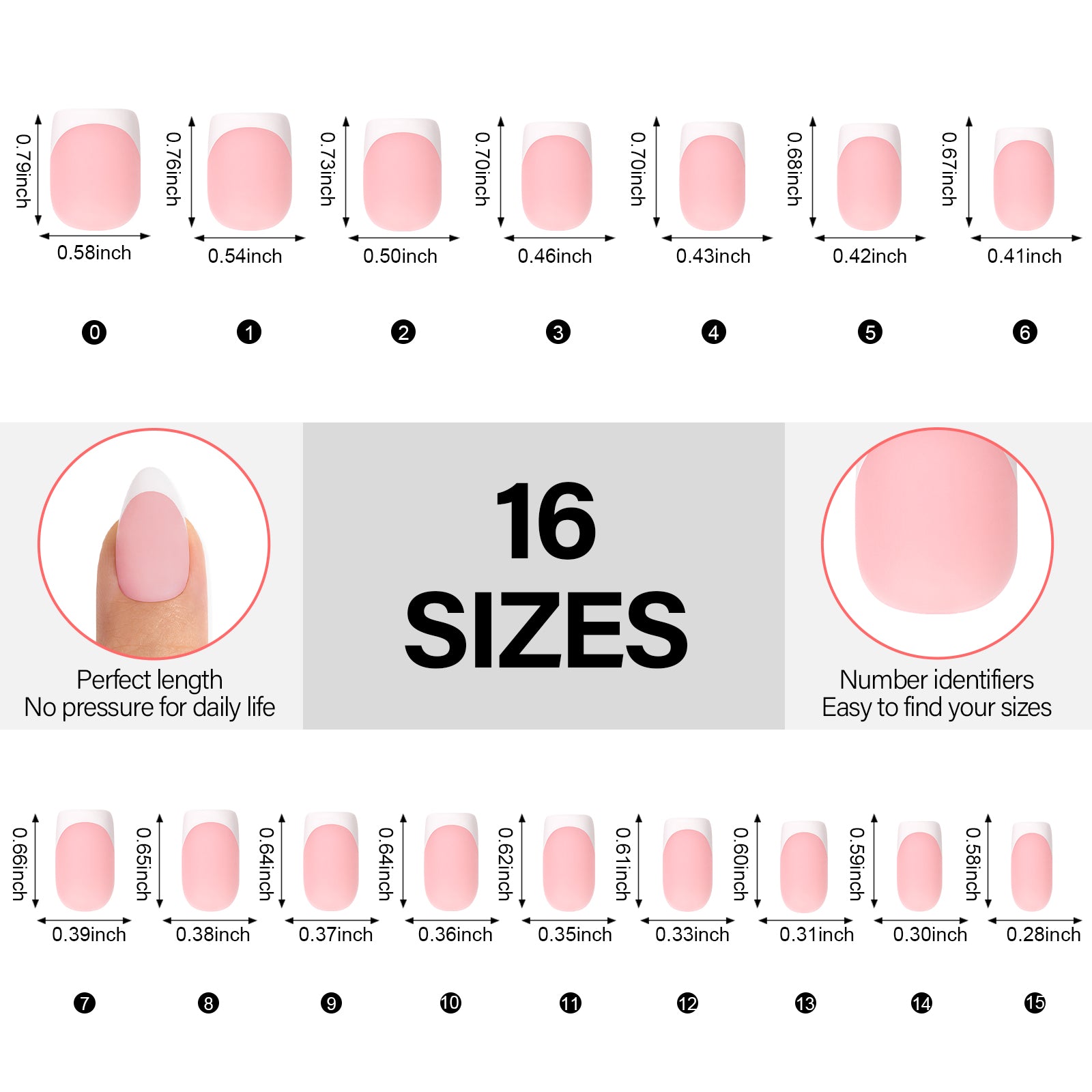 French Gel Nail Tips 5 Colors 