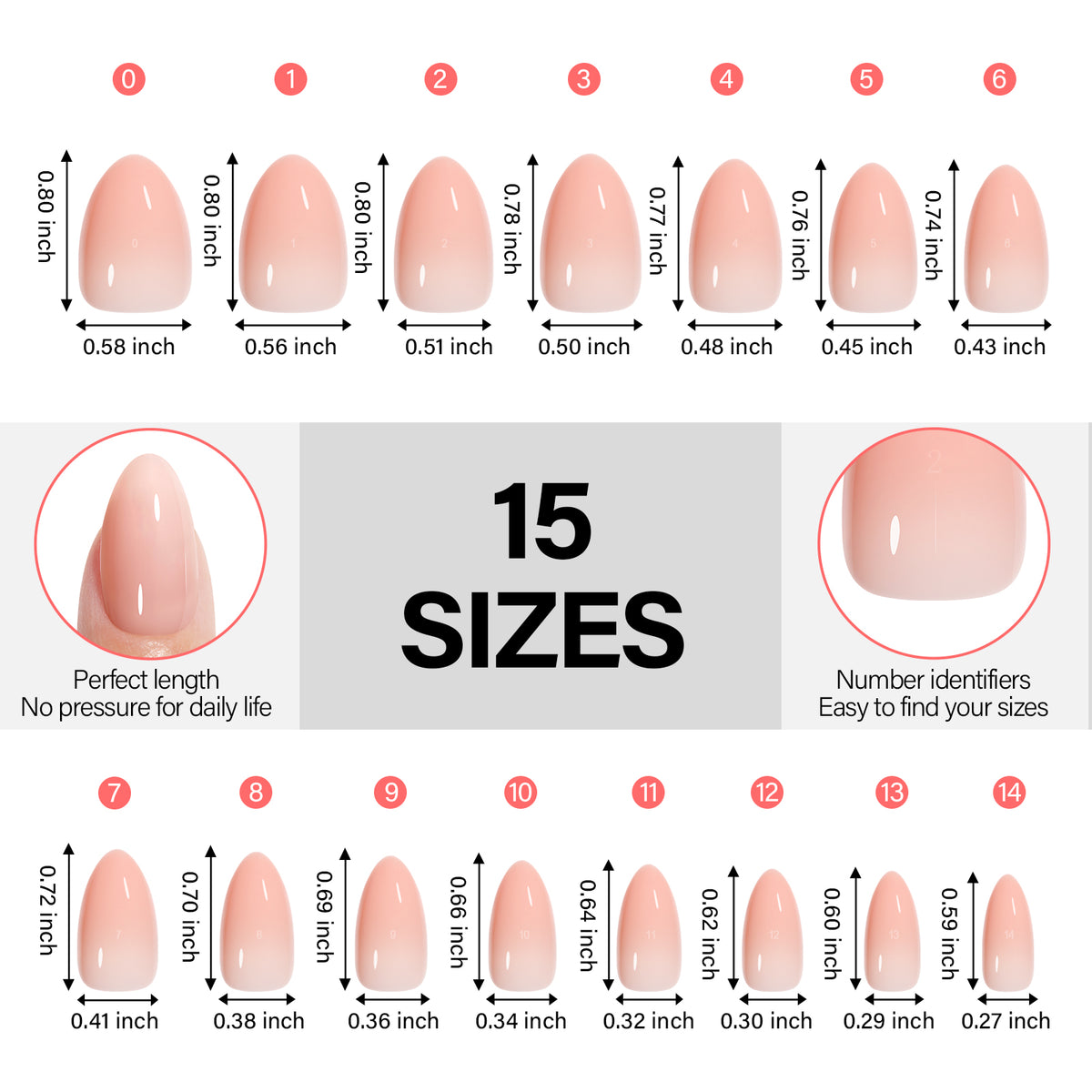 12 Mixed Colors Press-On Nails 