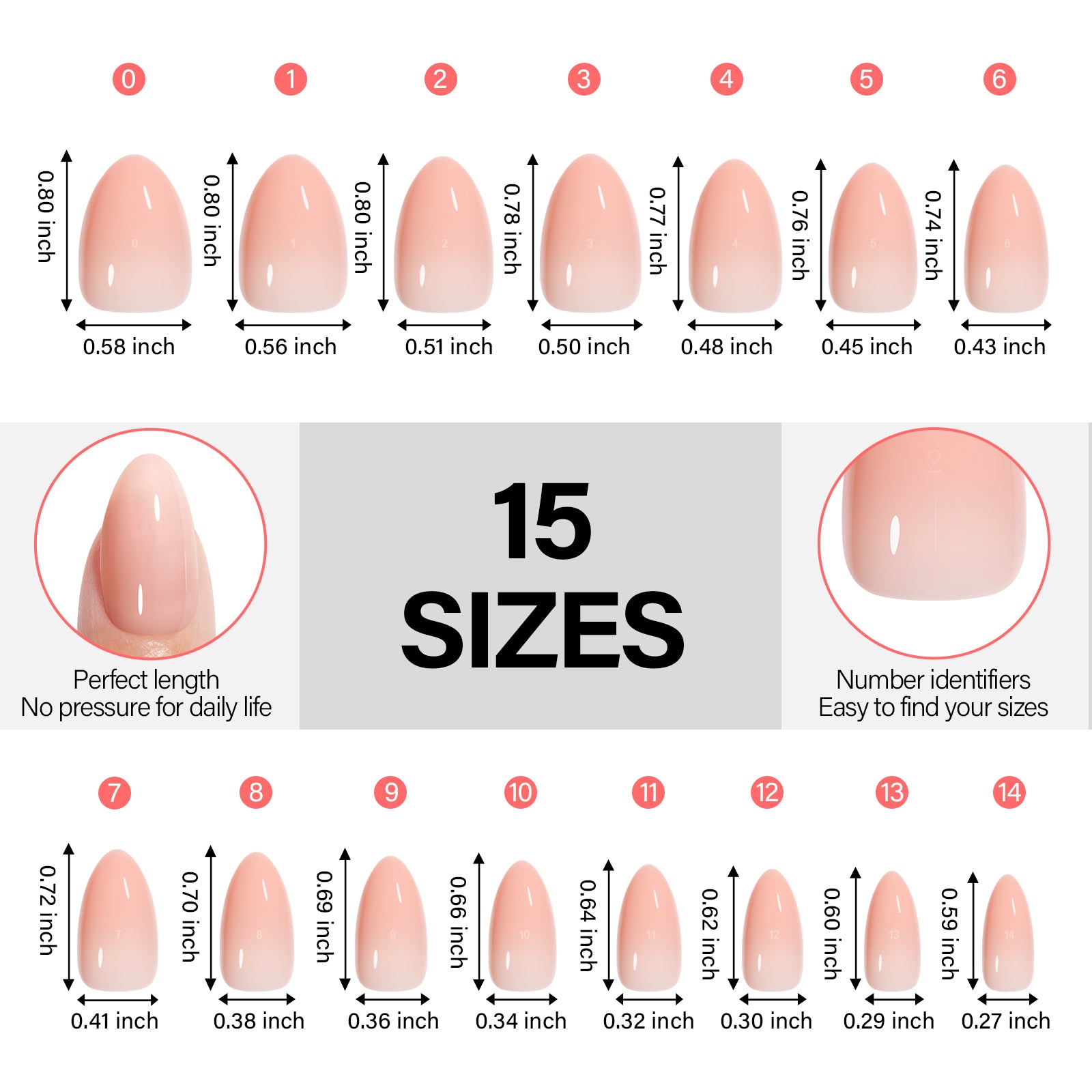 12 Mixed Colors Press-On Nails 