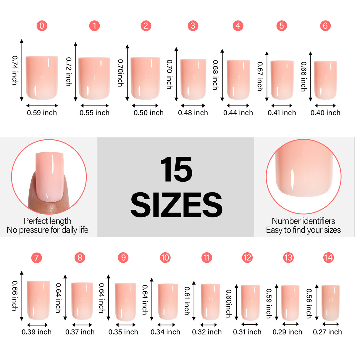 12 Mixed Colors Press-On Nails 