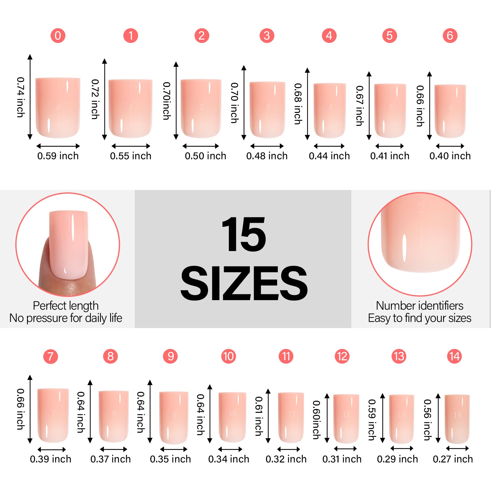 12 Mixed Colors Press-On Nails 